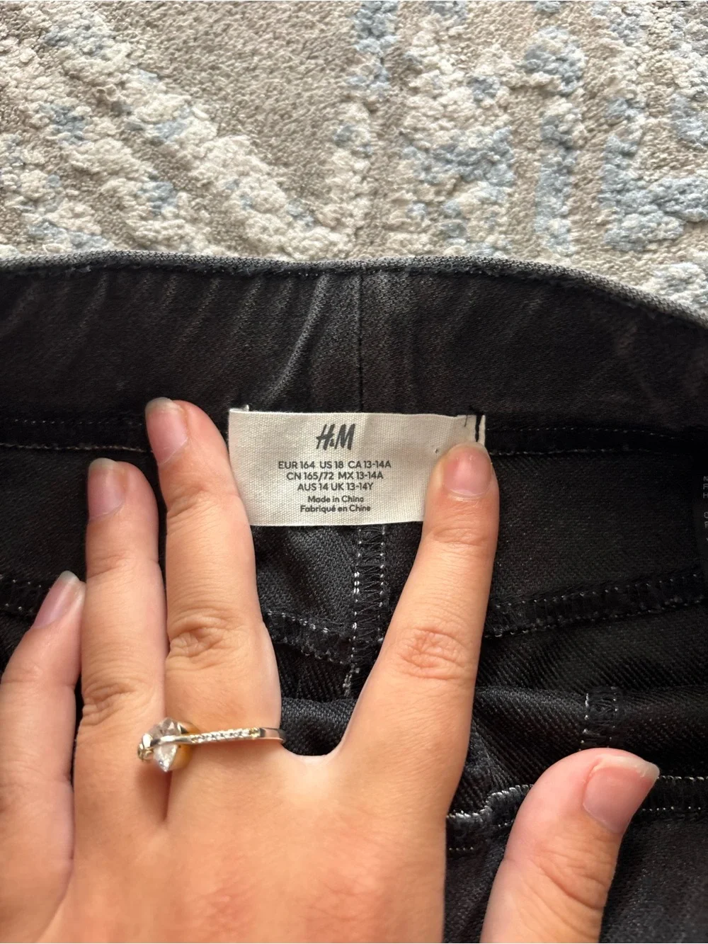 Wide Leg kids Jeans in Charcoal Gray